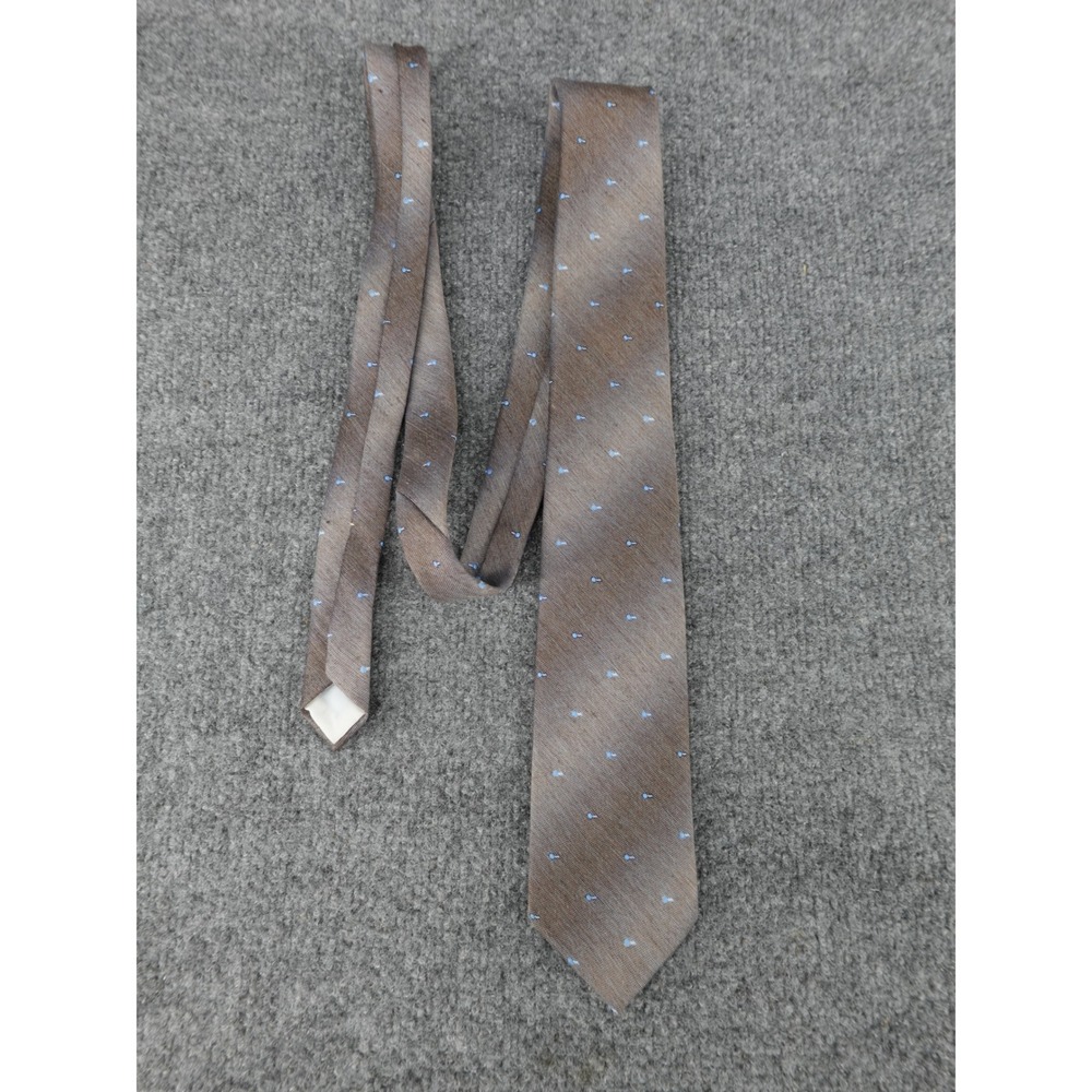 Wembley Necktie Mens OS Brown‎ Good Textured Blue Micro Pattern Slip Stitched